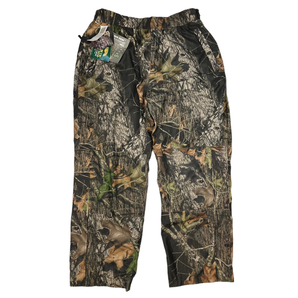 NWT Cabela's Men's Rain Suede Packable Rainwear Hunting Pants Mossy Oak XL - Image 1 of 4