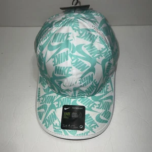 NIKE AEROBILL FEATHERLIGHT ‘GRAPHIC REVEAL’ SWOOSH CAP 1 Sz UNISEX GREEN WHT NWT - Picture 1 of 8