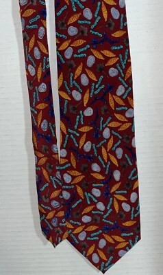Pfizer The Art Of Mycology Tie Maroon Background Rare Pharmaceutical - Image 1 of 4