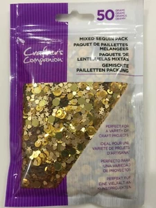 PAQUETE MIXTO DE LENTEJUELAS Crafter's Companion dorado nuevo - Imagen 1 de 2