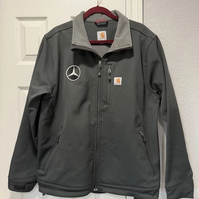 Carhartt W/ Stitched Mercedes Benz Logo Size XL Black Soft Shell Jacket W/Fleece - Image 1 of 4