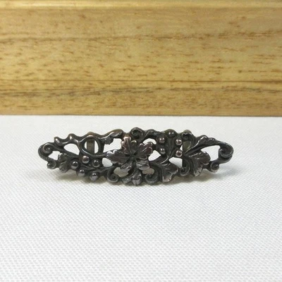 B0358: Clip de faja japonés OBI-DOME hecho de adornos de espada MENUKI con plata Foto 1 de 4