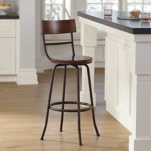 Langdon Bronze Swivel Bar Stool 29" High Industrial for Kitchen Counter Island - Picture 1 of 8