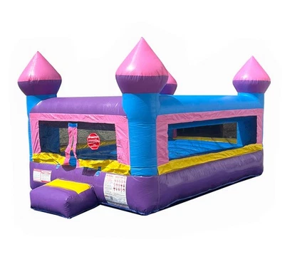 Castillo de salto inflable comercial para casa de rebote arco iris niños pequeños SIN soplador Foto 1 de 4