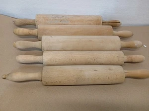 Lote De 5 Rodillos De Madera De Colección Panaderos Granja Casa Primitiva - Imagen 1 de 14