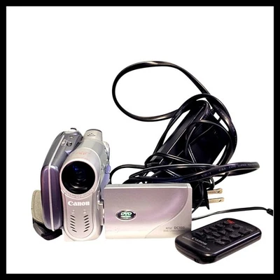 Canon Dc100 Camcorder  DVD  Bundle Tested Works Charger Remote - Image 1 of 4