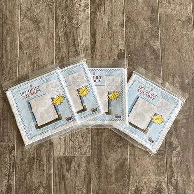 Jack Dempsey Stamped White Quilt Blocks 18"X18" 6/Pkg Dresden Circle Lot of 4 - Image 1 of 3