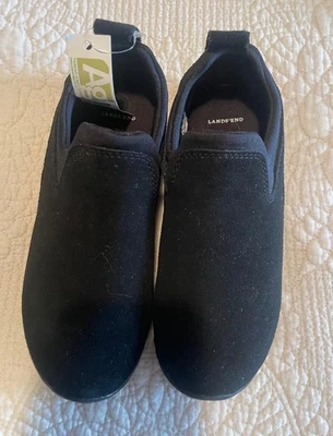 Zapato/Bota Niños Todo Clima Land's End Cuero Gamuza Negro Sin Cordones Sin usar, en caja, Talla 3 NUEVO Foto 1 de 3