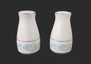 Noritake Milford 2227 Japan Salt and Pepper Shakers Set Blue Flowers - Picture 1 of 4