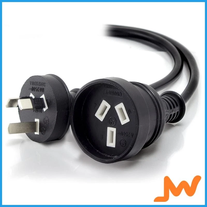 Alogic 3m Aus 3 Pin Mains Power Extension Cable BLACK Male... MF-PEXT-03-BLK