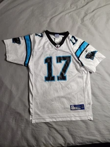 Vintage Jake Delhomme Carolina Panthers Reebok Jersey Youth Sz XL White Blue New - Picture 1 of 9
