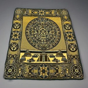 San Eduardo gewebt Azteken Kalender Design mexikanische Decke Dekor Wandteppich 93”x72” - Bild 1 von 13