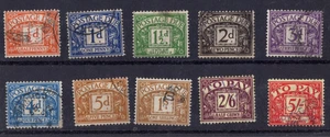 GB 1955-57 QE2 ST.EDWARDS Crown Postage Due set of 10 stamps SG D46-D55 Used - Picture 1 of 2