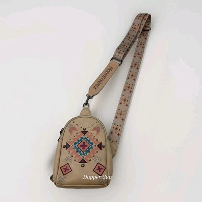 Montana West Embellished Aztec Collection Sling Bag Purse Backpack Crossbody - Image 1 of 4