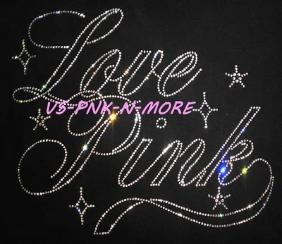 Victoria's Secret VS ROSA Bling Rhinestone Sudadera con Capucha Estrellas Negras XS S M L Foto 1 de 4