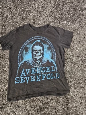 Camiseta Avenged Sevenfold Grim Reaper Skeletor Azul Gráfico Negra Talla L Foto 1 de 4