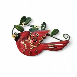 Weihnachtshaus Metall Ornament Kardinal rot Vogel hängend Vintage - Bild 1 von 3