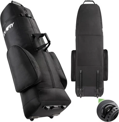 Hard Case Golf Club Travel Bag with Wheels Luggage Lock Cover Airline Waterproof - Image 1 of 4