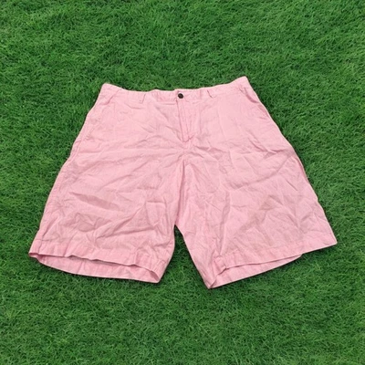Tasso Elba Shorts Mens 38 pink 100% Linen Preppy Old Money Resort Sustainable - Image 1 of 4
