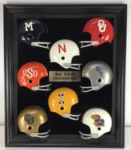 Vintage 1970er Big 8 Conference Football Helm Display Nebraska Oklahoma ISU - Bild 1 von 13