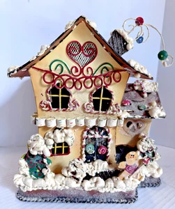 Home Interiors VTG Tin Gingerbread Christmas House Votive Candle Holder *READ* - Picture 1 of 15