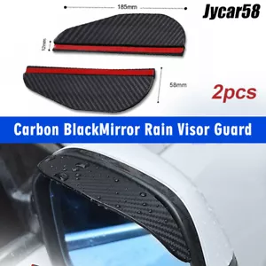 2 PIEZAS Espejo de fibra de carbono negro para visera de lluvia para accesorios automáticos para cejas - Imagen 1 de 12