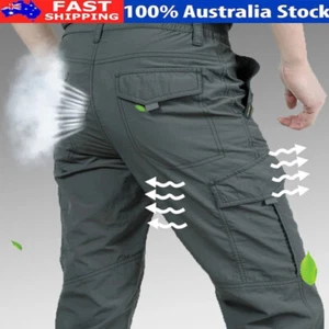 Mens Cargo Work Pants Soldier Water Resistant Tactical Trousers Combat Workwear - Picture 1 of 17