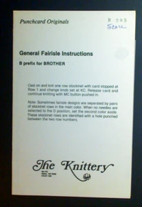 Brother Knitting Machine Punch card Fairisle Sports Pattern Card 24 stitch - Picture 1 of 2