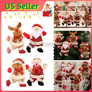 4 Style Christmas Hanging Ornament Santa Claus Snowman Doll Xmas Tree Decor Gift - Picture 1 of 17