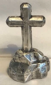 4.75 Ozt MK BarZ "Rocky Peak Cross" 2 Part Cast .999 Fine Silver - Picture 1 of 3