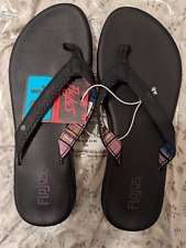 Flojos Women's Size 10 Flip Flop Sandal Black-Lavender