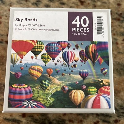 Quebra-cabeça de madeira Wentworth 40 peças Sky Roads balão de ar quente corte a laser novo - Imagem 1 de 4
