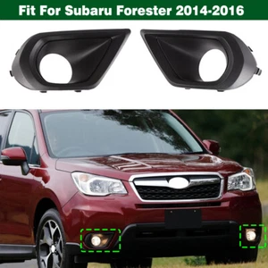 Pair Front Bumper Fog Light Cover Lamp Bezel Trim For Subaru Forester 2014-2016 - Picture 1 of 9