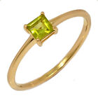 18K Gold Vermeil Natural Peridot Ring 7YS Jewelry s.8 CR38760