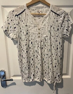 Mantaray Top White Short Sleeve Top Women's Size UK 10 In VGC - Picture 1 of 7