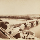 Zrujnowany most nad Renem widok stereo ok. 1890 Francuskie ruiny Francja Karta Art FR C1432