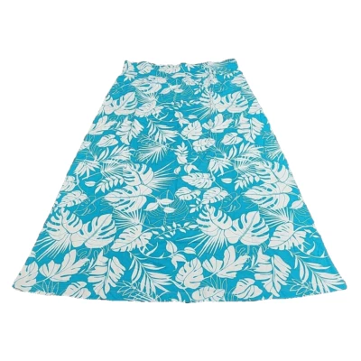 Falda Denim Co Tejida Estampado Tropical Talla Grande Azul Blanco con Cintura Elástica Foto 1 de 4
