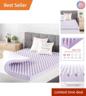 Colchón de espuma viscoelástica con cajón de huevos de tamaño completo con esencia de lavanda calmante Foto 1 de 4