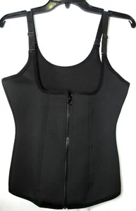 GOTOLY 12008 Large Waist Trainer Corset Shaper Tank Top Adjustable Straps Black - Picture 1 of 5