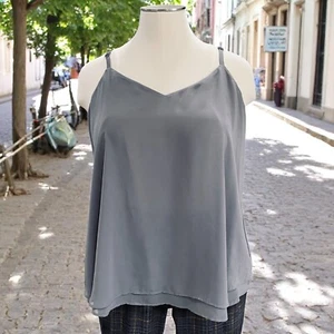 Torrid Plus Size 2X Gray Satin Camisole Tank Adjustable Straps Workwear Casual - Picture 1 of 9