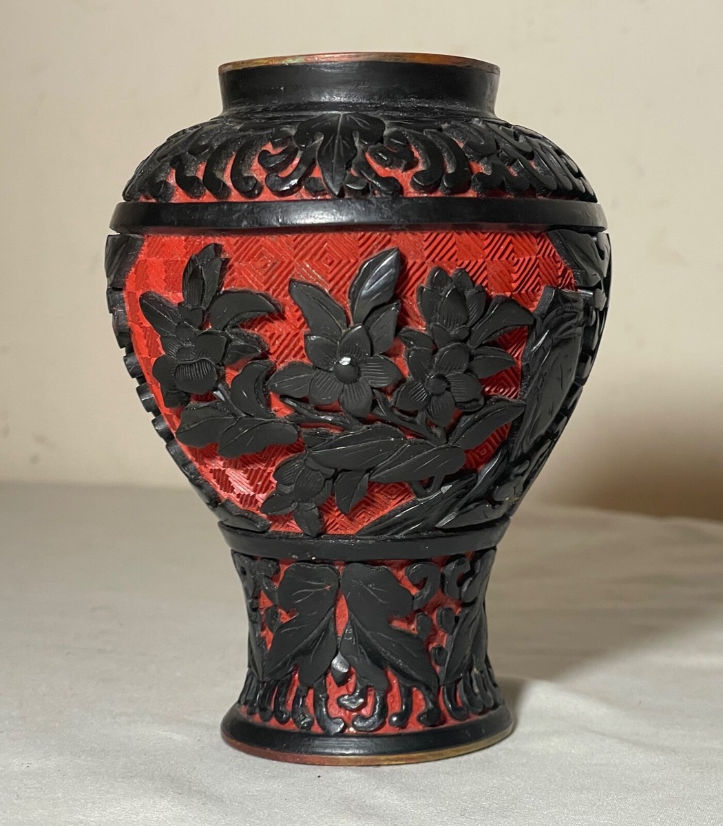 雕漆花瓶| eBay