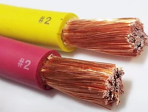 20' FT 2 AWG GAUGE EPDM HD WELDING CABLE 10' RED  10' YELLOW USA NEW - Picture 1 of 1