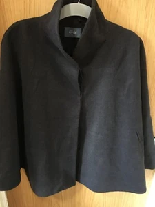 Evie size16 Charcoal grey Shawl lined collar top button fasten lined - Picture 1 of 19