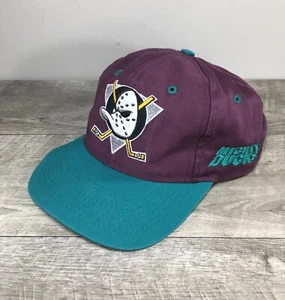 Vintage Anaheim Mighty Ducks NHL Logo 7 Purple Hat Cap SnapBack Hockey One Size - Picture 1 of 8