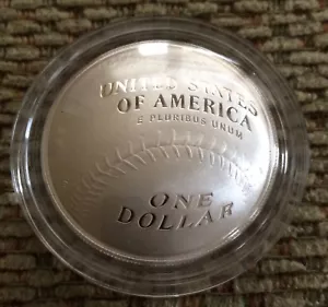 2014 BASEBALL HALL OF FAME PROOF SILVER DOLLAR OGP FROM US MINT - Picture 1 of 4
