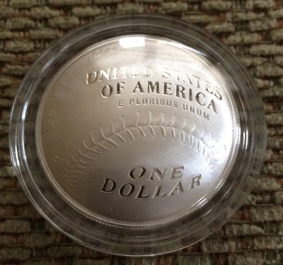 2014 BASEBALL HALL OF FAME PROOF SILVER DOLLAR OGP FROM US MINT - Image 1 of 4