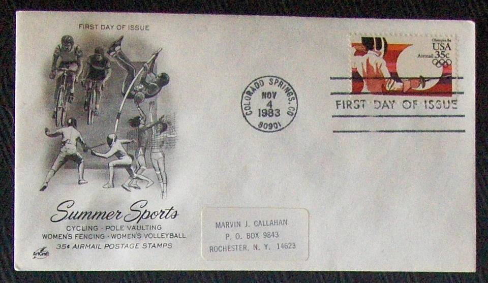 USA FDC Colorado SUMMER SPORTS Fencing 1983. - Image 1 of 1