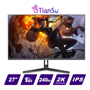 ETiansu Monitor 27" 240Hz 2K Computer Monitor QHD 2560×1440 1ms Fast IPS 16:9 - Picture 1 of 17