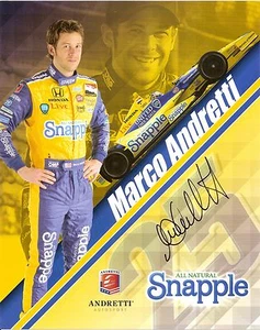 2014 MARCO ANDRETTI signed INDIANAPOLIS 500 PHOTO CARD POSTCARD INDY CAR hero wC - Picture 1 of 2