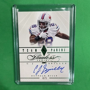 2014 Flawless Team Panini Emerald #7 C.J . Spiller Auto 4/5 - Picture 1 of 2